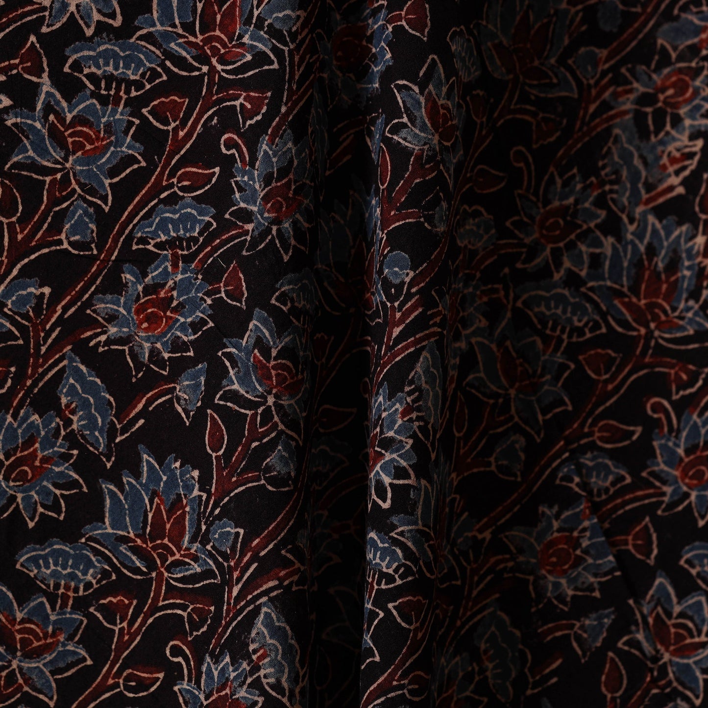 Black - natural dyed hand cotton fabric 08 - handcrafted