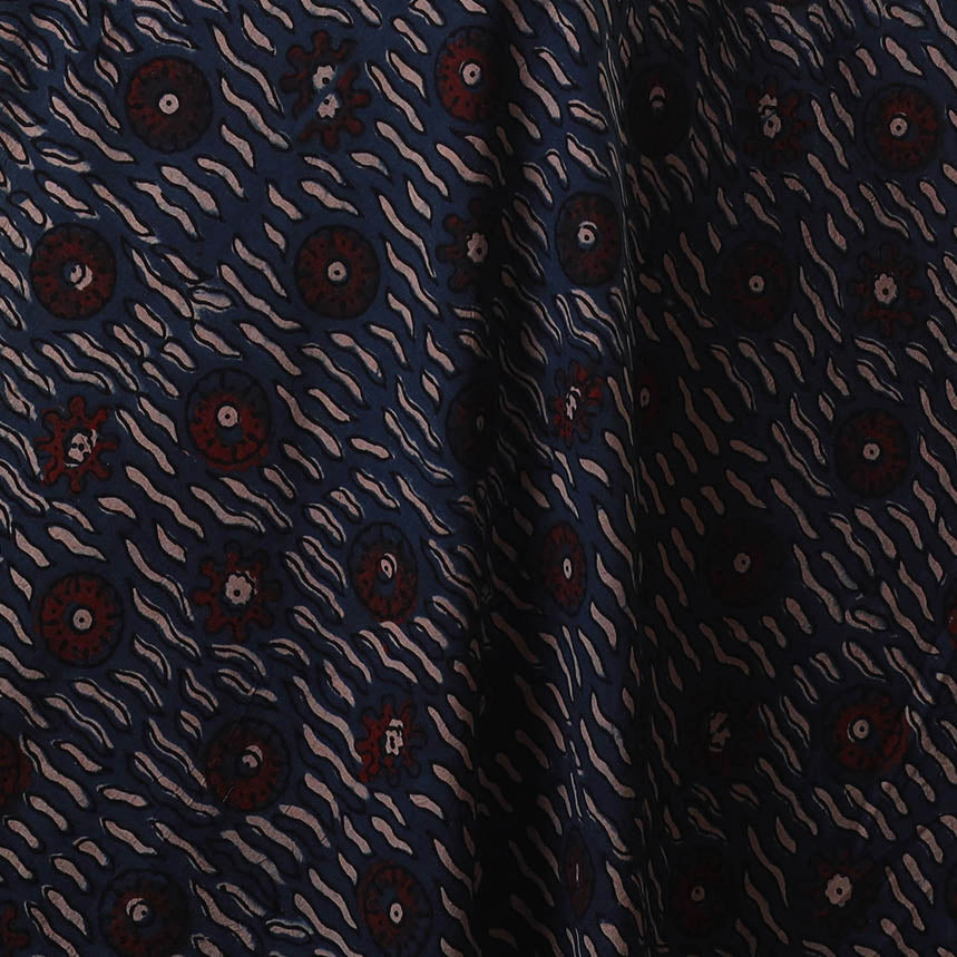 Black - natural dyed hand cotton fabric 17 - handcrafted