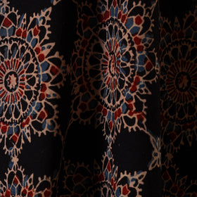 Black - natural dyed hand cotton fabric 25 - handcrafted