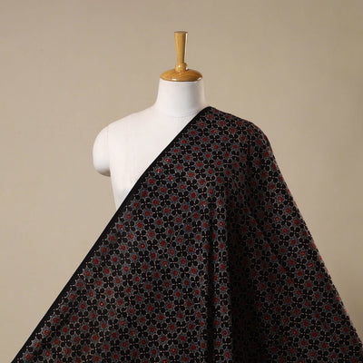 Black - natural dyed hand cotton fabric 26 - handcrafted