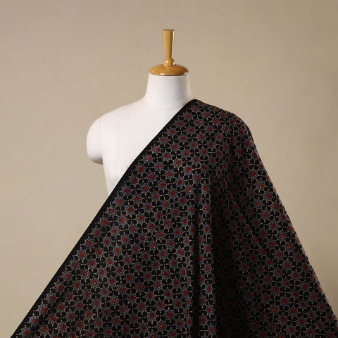 Black - natural dyed hand cotton fabric 26 - handcrafted