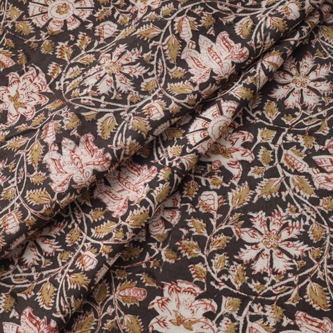 Natural dyed hand cotton pedana kalamkari fabric 03