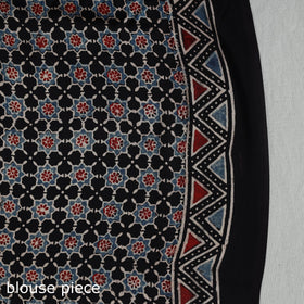  Natural Dyed Hand Block Print Dola Silk Ajrakh Saree