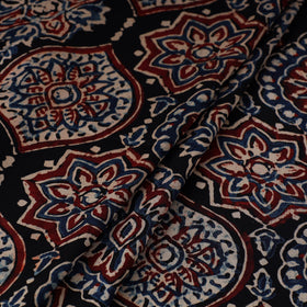 Black - natural dyed hand modal silk fabric 01 - handcrafted