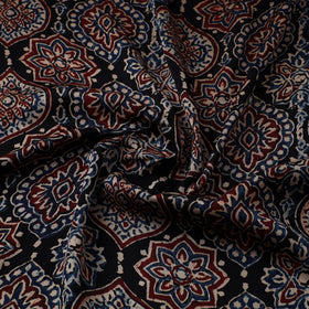 Black - natural dyed hand modal silk fabric 01 - handcrafted