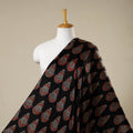 Black - natural dyed hand modal silk fabric 12 - handcrafted