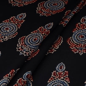 Black - natural dyed hand modal silk fabric 12 - handcrafted