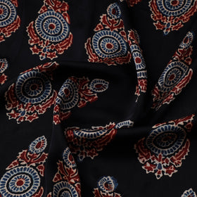 Black - natural dyed hand modal silk fabric 12 - handcrafted