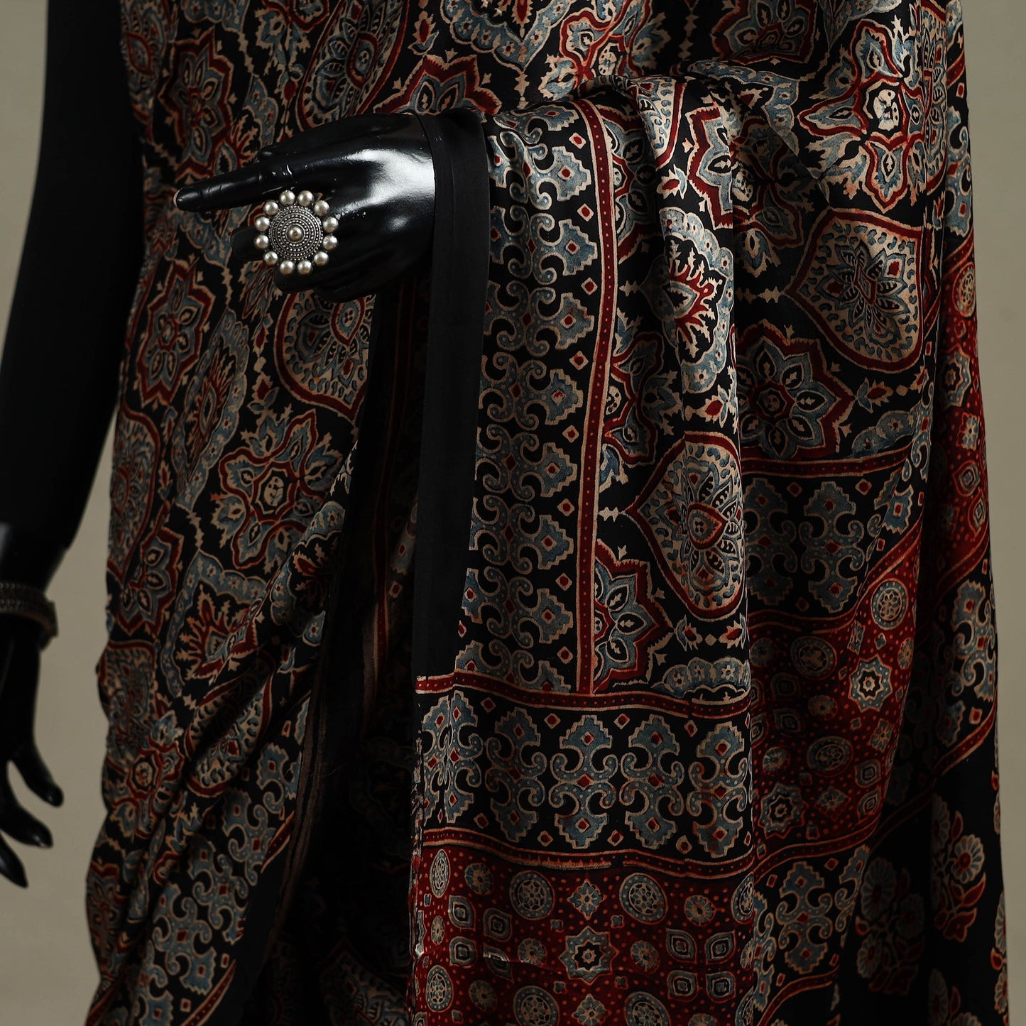 Natural dyed hand modal silk saree with tassels 10