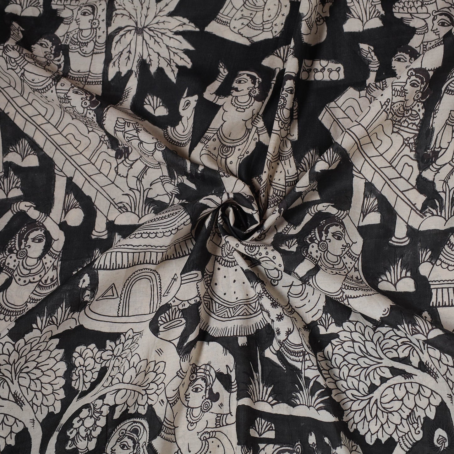 Natural dyed handloom chanderi silk handpainted