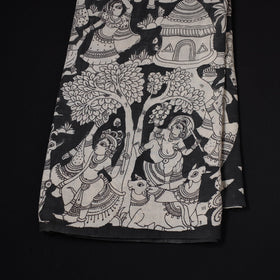 Natural dyed handloom chanderi silk handpainted