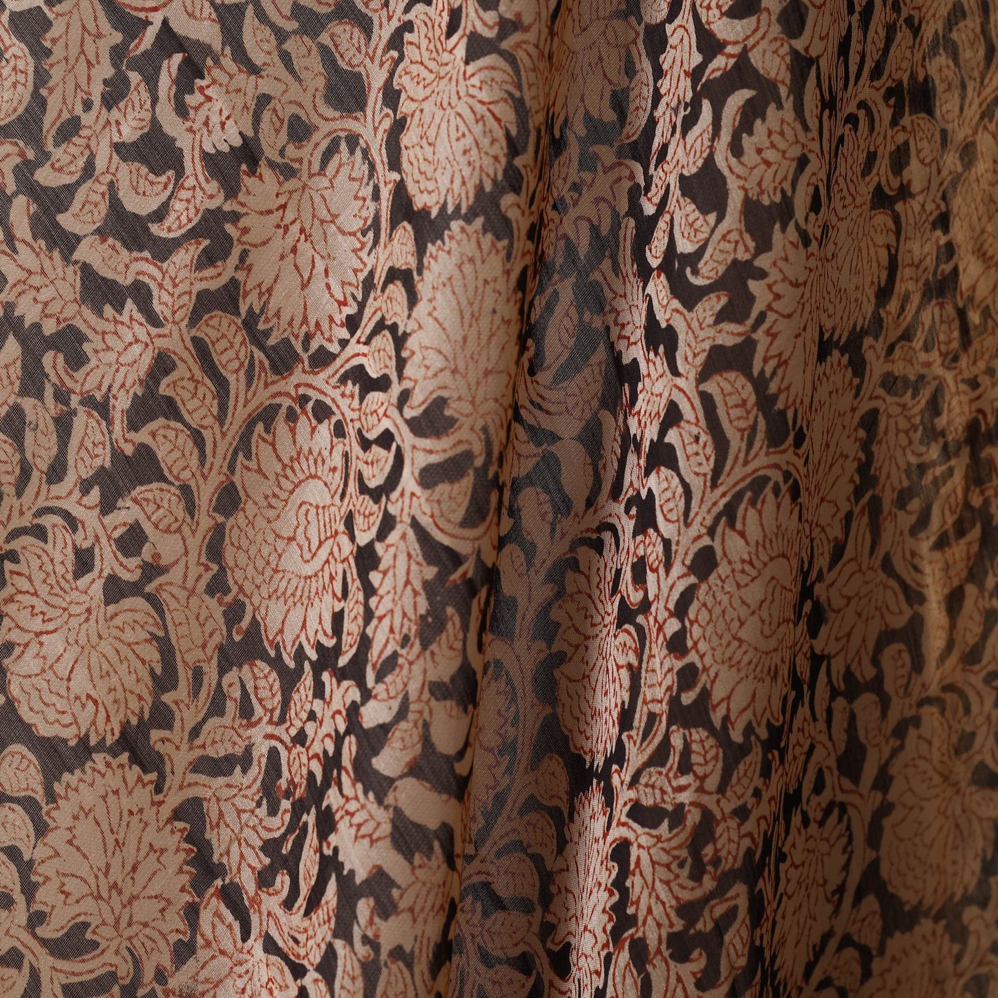 Black - natural dyed handloom chanderi silk pedana