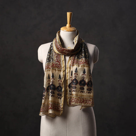 Natural dyed handloom chanderi silk pedana kalamkari stole