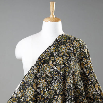 Black Traditional Bagru Print Fabric from Rajasthan