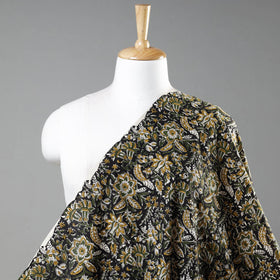 Black Traditional Bagru Print Fabric from Rajasthan