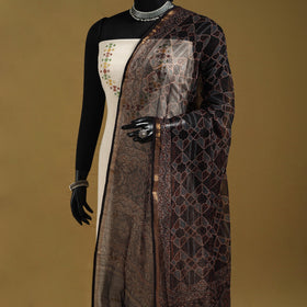 Black - natural dyed kota doria cotton dupatta 03