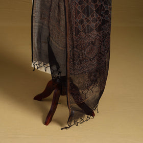 Black - natural dyed kota doria cotton dupatta 03