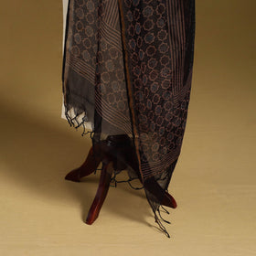 Black - natural dyed kota doria cotton dupatta 13