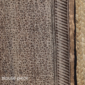 Natural dyed kota doria cotton hand block bagh print saree