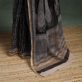 Natural dyed kota doria cotton hand block bagh print saree