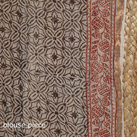 Natural dyed kota doria cotton hand block bagh print saree