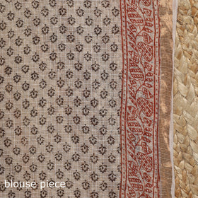 Natural dyed kota doria cotton hand block bagh print saree