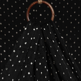 Black - natural dyed kutch tie-dye modal silk bandhani