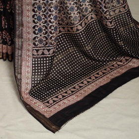 Natural Dyed Maheshwari Silk Bagh Print Saree