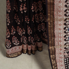 Natural Dyed Maheshwari Silk Bagh Print Saree