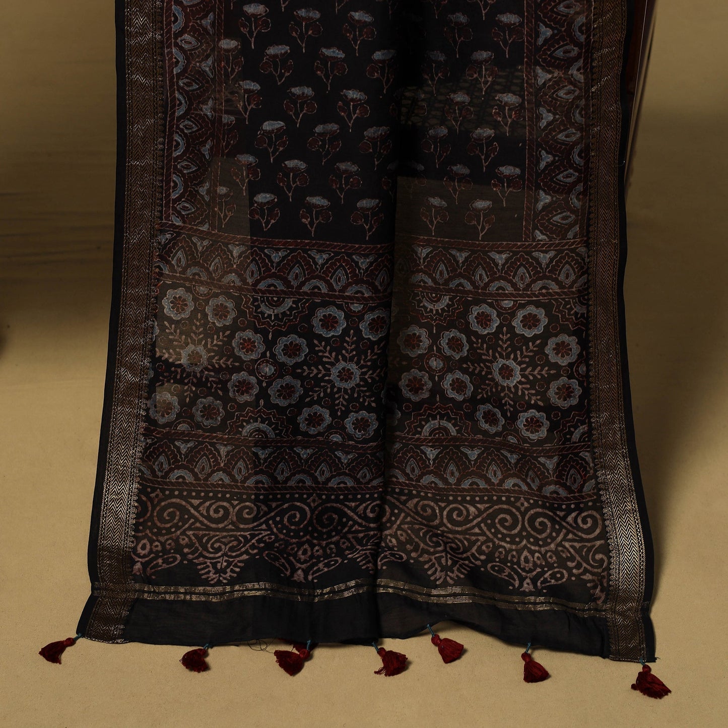 Natural dyed maheshwari silk 2pc unstitched dress material