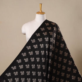 Black - natural dyed mashru silk fabric 01 - handcrafted