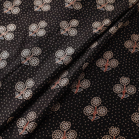 Black - natural dyed mashru silk fabric 01 - handcrafted