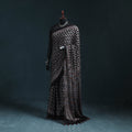 Natural dyed modal silk kutch hand block print ajrakh saree