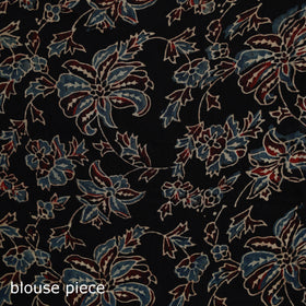 Natural dyed modal silk kutch hand block print ajrakh saree