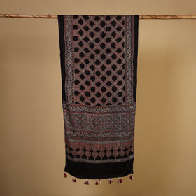 Black - natural dyed modal silk stole 10 - handcrafted