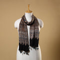 Black - natural dyed modal silk stole 23 - handcrafted