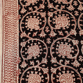 Buy Black Natural Dyed Mul Cotton Bagh Print Fabric