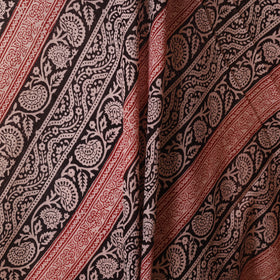 Black - natural dyed mul cotton bagh fabric 02 - handcrafted