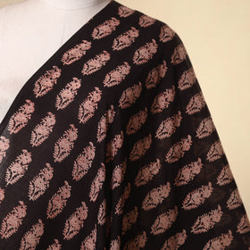 Black - natural dyed mul cotton bagh fabric 04 - handcrafted