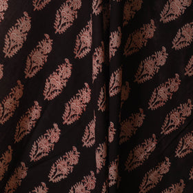 Black - natural dyed mul cotton bagh fabric 04 - handcrafted