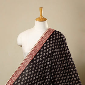  Black Natural Dyed Mul Cotton Bagh Print Fabric