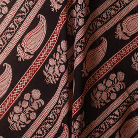 Black - natural dyed mul cotton bagh fabric 13 - handcrafted
