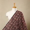 Black Natural Dyed Mul Cotton Bagh Print Fabric