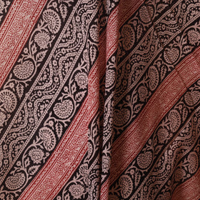 Black - natural dyed mul cotton bagh fabric 02 - handcrafted