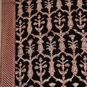  Black Natural Dyed Mul Cotton Bagh Print Fabric