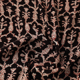  Black Natural Dyed Mul Cotton Bagh Print Fabric