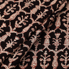  Black Natural Dyed Mul Cotton Bagh Print Fabric