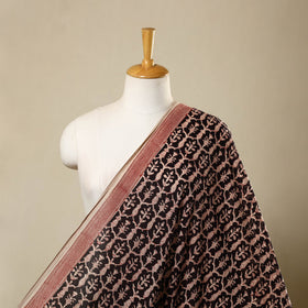  Black Natural Dyed Mul Cotton Bagh Print Fabric