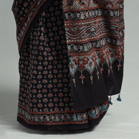  Natural Dyed Block Print Mul Cotton Ajrakh Saree