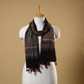 Black Natural Dyed Block Print Mul Cotton Ajrakh Stole 